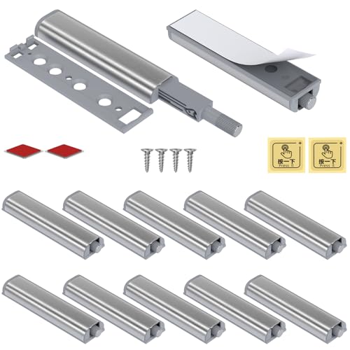 Push to Open Türöffner Jiayi 12 Stück Drucktüröffner Schrank Türöffner Push Open Magnet Tip On für Türen Beschlag Möbel Schubladen Drucköffner Schranktür Magnetschnäpper Drucktüröffner Druckschnapper von Jiayi