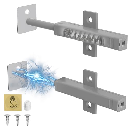 Push to Open Türöffner Jiayi 2 Stück Heavy Duty Push Open Magnet Drucktüröffner Schrank Leistungsstark 48 N Feder Freigabe Fangen für Groß Kleiderschrank Kleiderschrank Grau von Jiayi