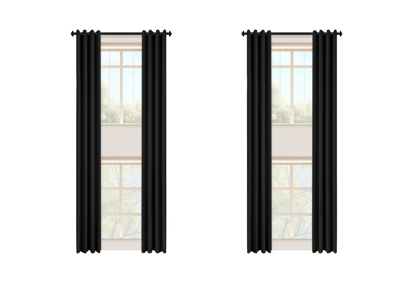 Jibenhome Gardine Extra lang Verdunkelungsvorhang Blickdicht Vorhang mit Ösen, (2 St), Thermo 2 Stroy Fenster hohe Zimmer Vorhänge, 132x365cm/132x548cm von Jibenhome