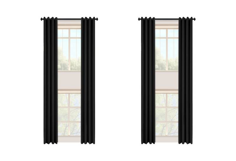 Jibenhome Gardine Extra lang Verdunkelungsvorhang Blickdicht Vorhang mit Ösen, (2 St), Thermo 2 Stroy Fenster hohe Zimmer Vorhänge, 132x365cm/132x548cm von Jibenhome