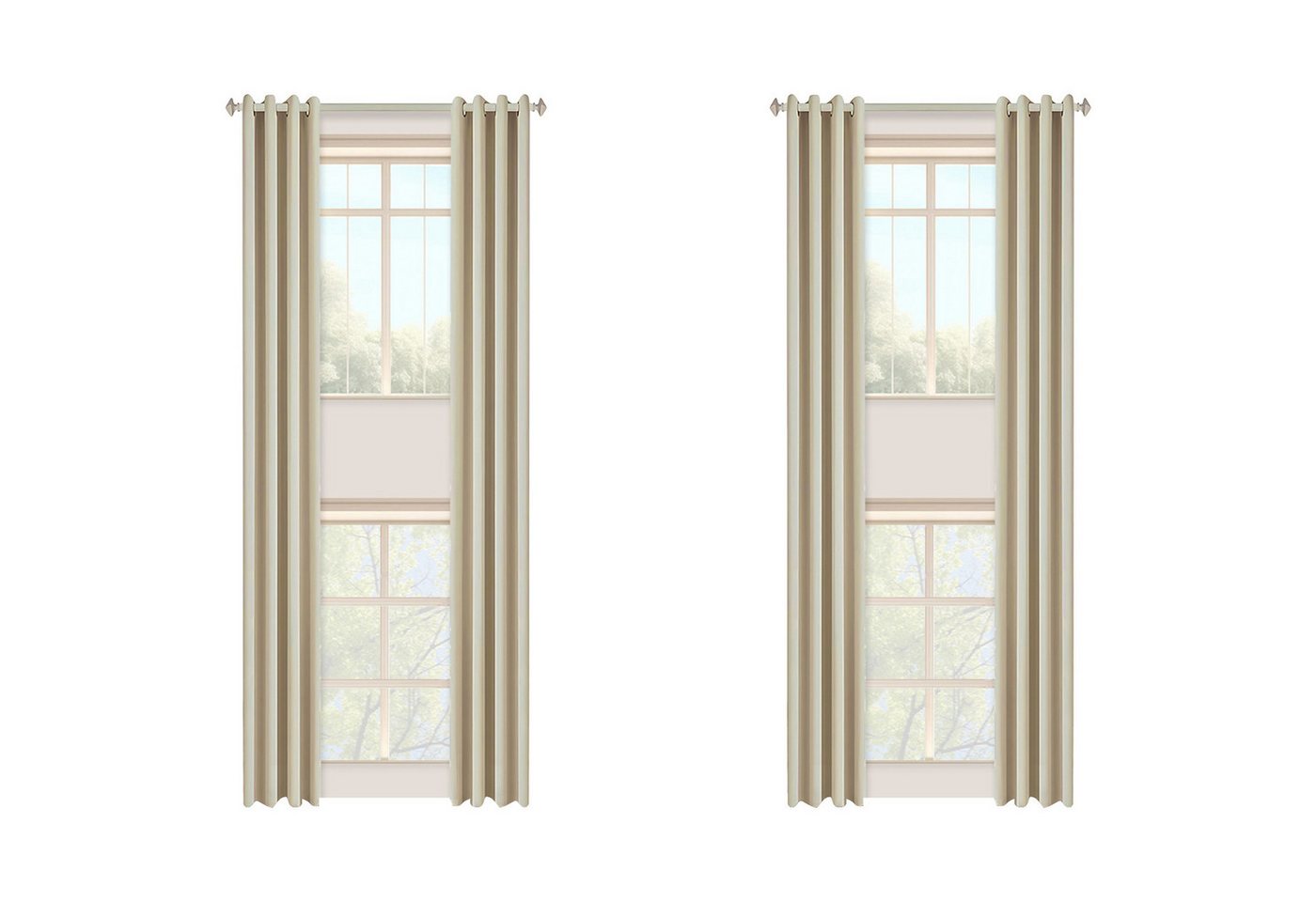 Jibenhome Gardine Extra lang Verdunkelungsvorhang Blickdicht Vorhang mit Ösen, (2 St), Thermo 2 Stroy Fenster hohe Zimmer Vorhänge, 132x365cm/132x548cm von Jibenhome