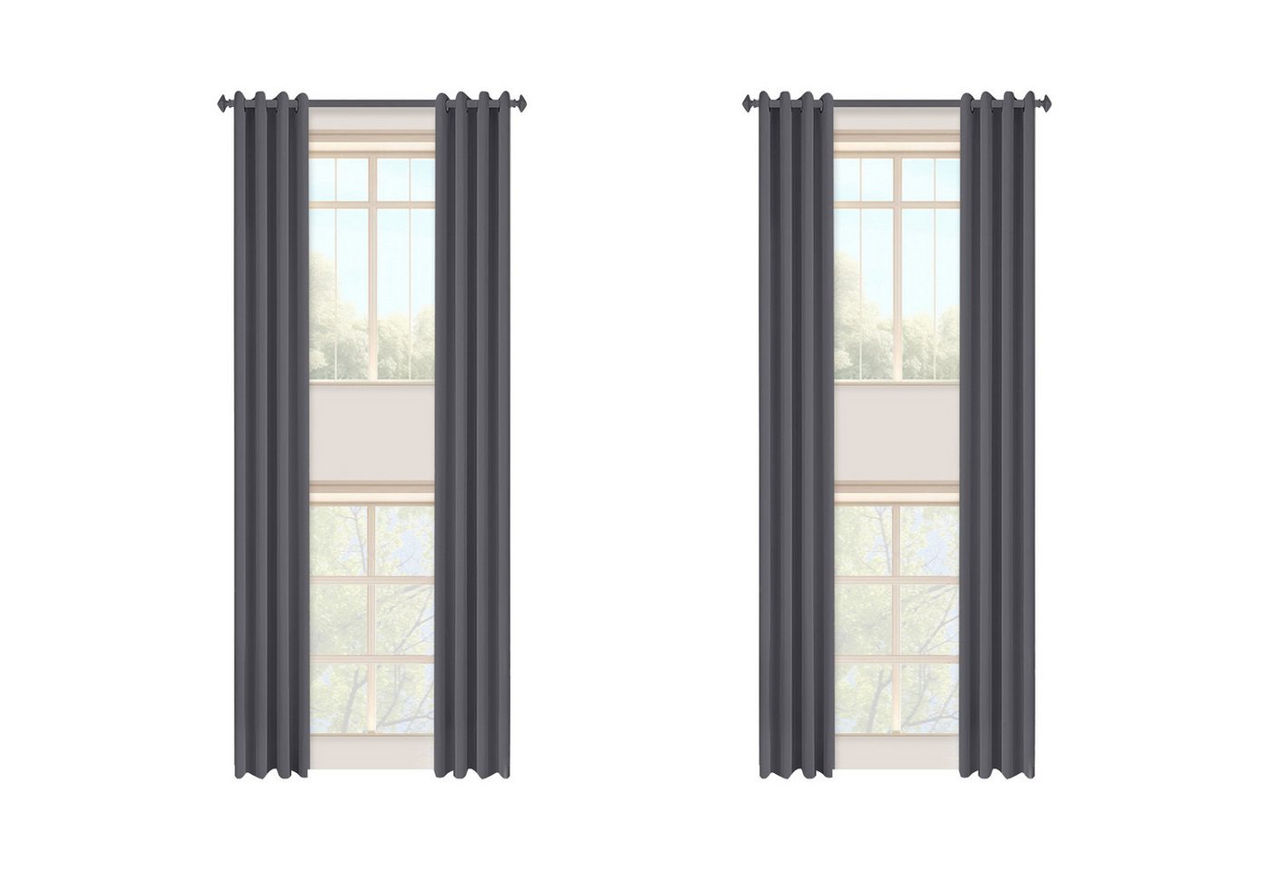 Jibenhome Gardine Extra lang Verdunkelungsvorhang Blickdicht Vorhang mit Ösen, (2 St), Thermo 2 Stroy Fenster hohe Zimmer Vorhänge, 132x365cm/132x548cm von Jibenhome