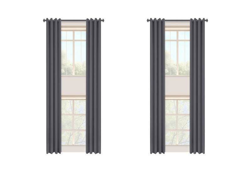 Jibenhome Gardine Extra lang Verdunkelungsvorhang Blickdicht Vorhang mit Ösen, (2 St), Thermo 2 Stroy Fenster hohe Zimmer Vorhänge, 132x365cm/132x548cm von Jibenhome