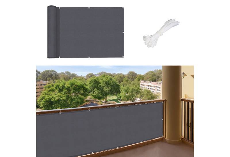 Jibenhome Balkonsichtschutz Balkonumspannung Wasserfester Outdoor Sichtschutz mit Ösen und Kabelbändern von Jibenhome