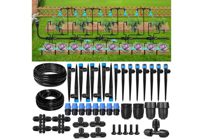 Jibenhome Bewässerungssystem Bewässerungssysteme Automatische,Pflanzenbewässerung, 18M/30M,für Gewächshäuser,Landschaft,Flower Bed und Terrasse Pflanzen von Jibenhome