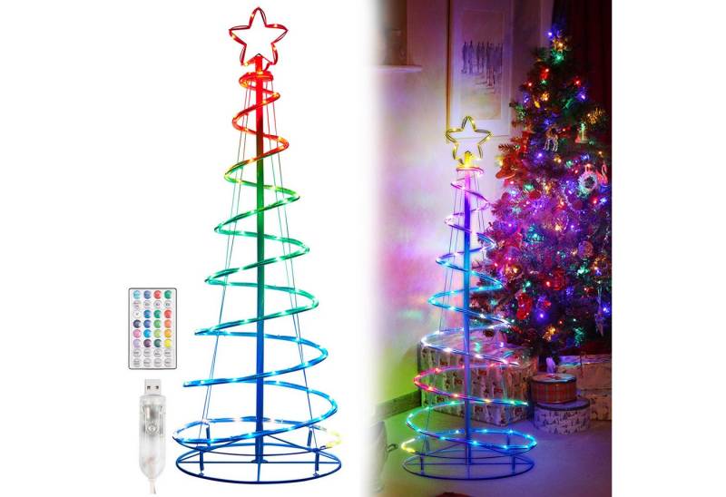 Jibenhome Dekobaum LED Baum Spiral LED Weihnachtsbaum Faltbar mit Stern Spitze, 73 LEDs/100 LEDs/135 LEDs RGB Dekobaum mit Fernbedienung, Timer, 8 Modi Jibenhome Dekobaum LED Baum Spiral LED Weihnachtsbaum Faltbar mit Stern Spitze, 73 LEDs/100 LEDs/135 LEDs RGB Dekobaum mit Fernbedienung, Timer, 8 Modi von Jibenhome