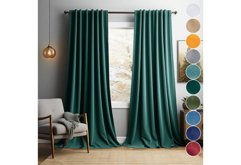 Jibenhome Gardine 2er Verdunkelungsvorhang Kräuselband, Dicken Thermovorhang Vorhang, Samt Blickdicht Gardinen Vorhänge für Schlafzimmer, Wohnzimmer Jibenhome Gardine 2er Verdunkelungsvorhang Kräuselband, Dicken Thermovorhang Vorhang, Samt Blickdicht Gardinen Vorhänge für Schlafzimmer, Wohnzimmer von Jibenhome