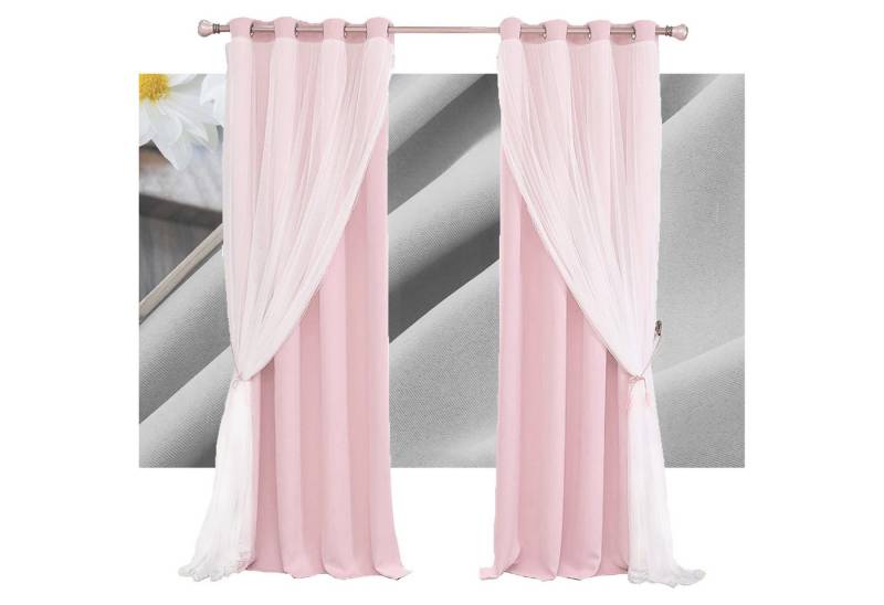 Jibenhome Gardine Ösenvorhang Doppelschicht Wärmeisolierter Blickdicht Vorhang (1 St) von Jibenhome