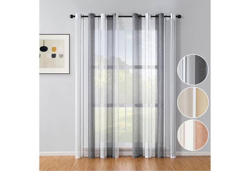 Jibenhome Gardine Streifen Vorhang mit Ösen, halbtransparent, Voile Vorhänge für Wohnzimmer Schlafzimmer Jibenhome Gardine Streifen Vorhang mit Ösen, halbtransparent, Voile Vorhänge für Wohnzimmer Schlafzimmer von Jibenhome