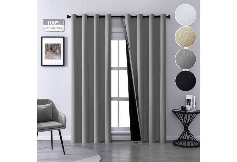 Jibenhome Gardine Verdunkelungsvorhang mit Ösen, Vorhänge Wohnzimmer Blickdicht 2er Set, verdunkelnd, Ultraleicht und leicht,Kälteisolierung,Sonnenschutz,Schalldämmung Jibenhome Gardine Verdunkelungsvorhang mit Ösen, Vorhänge Wohnzimmer Blickdicht 2er Set, verdunkelnd, Ultraleicht und leicht,Kälteisolierung,Sonnenschutz,Schalldämmung von Jibenhome