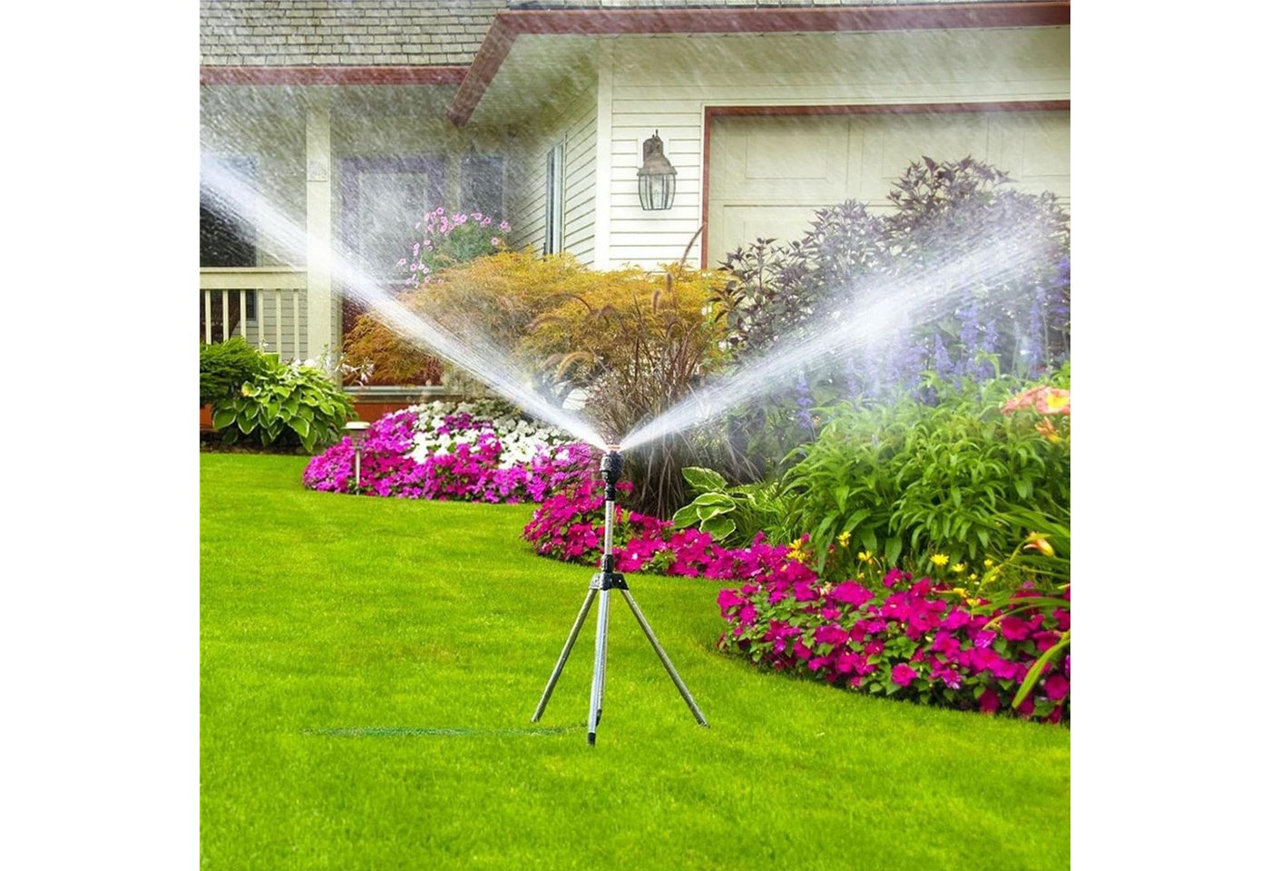 Jibenhome Gartenspritze Rotierend Dreibein Regner,Kreisregner Sprinkler,360°Abdeckung, Gartenbewässerung, mit Metall Stativsockel,für Rasen, Garten und Hof Jibenhome Gartenspritze Rotierend Dreibein Regner,Kreisregner Sprinkler,360°Abdeckung, Gartenbewässerung, mit Metall Stativsockel,für Rasen, Garten und Hof von Jibenhome