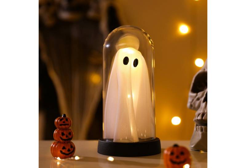 Jibenhome LED Dekofigur LED Geisterlampe in Glas, Halloween Deko Nachtlicht Batteriebetrieben, Warmweiß, für Partys,Wohnzimmer & Garten von Jibenhome