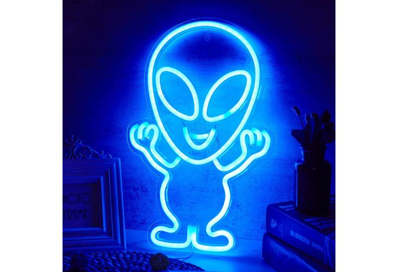 JIBENNEON LED Dekolicht Acryl LED-Neonschil Neon Sign USB Schalter Gaming Wandleuchte, Alien, LED fest integriert, für Zimmer Gaming Room Spielzimmer Schlafzimmer von JIBENNEON