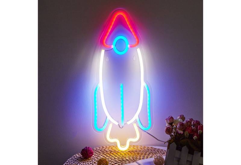 JIBENNEON LED Dekolicht Acryl LED-Neonschil Neon Sign USB Schalter Gaming Wandleuchte, Rakete, LED fest integriert, für Zimmer Gaming Room Spielzimmer Schlafzimmer von JIBENNEON