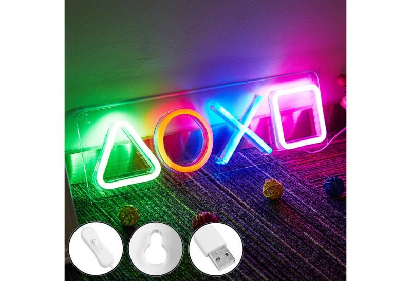 JIBENNEON LED Dekolicht Acryl LED-Neonschil Neon Sign USB Schalter Gaming Wandleuchte, Spiel-Button, LED fest integriert, für Zimmer Gaming Room Spielzimmer Schlafzimmer von JIBENNEON