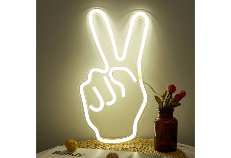 JIBENNEON LED Dekolicht Acryl LED-Neonschil Neon Sign USB Schalter Gaming Wandleuchte, Weiß Yeah, LED fest integriert, für Zimmer Gaming Room Spielzimmer Schlafzimmer von JIBENNEON