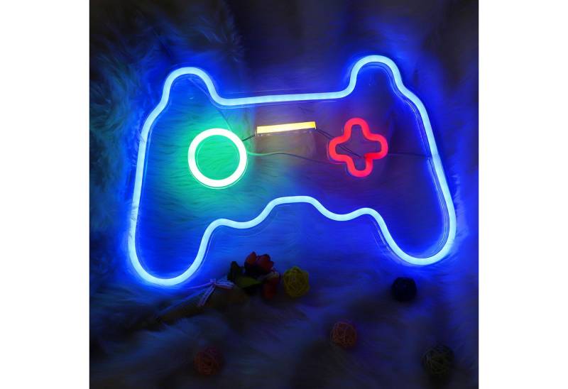 Jibenhome LED Dekolicht Spiel Leuchtreklame Gaming Neon Schild Neonlicht, USB Plug-and-Play, Spieltaste Leuchtschild Bar Schild Neon Sign für Wand Room Party Deko von Jibenhome