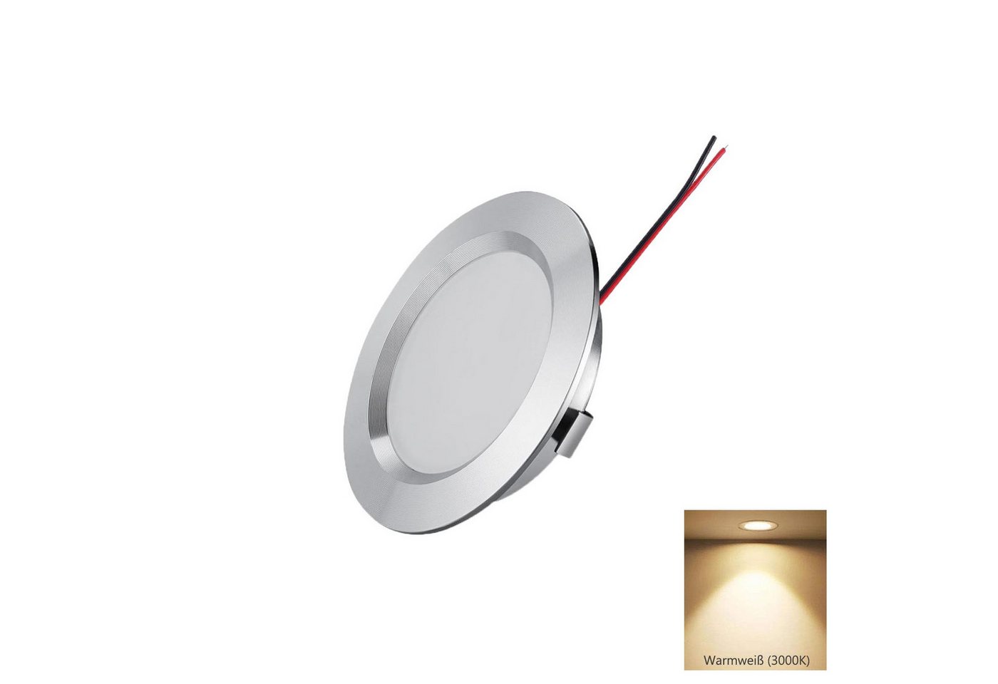 Jibenhome LED Einbaustrahler Deckenlampen Flach Spot Einbaustrahler 3W RV Boot Wohnmobil, Warmweiß, LED fest integriert, Auto Innenleuchten Deckenlampen Jibenhome LED Einbaustrahler Deckenlampen Flach Spot Einbaustrahler 3W RV Boot Wohnmobil, Warmweiß, LED fest integriert, Auto Innenleuchten Deckenlampen von Jibenhome