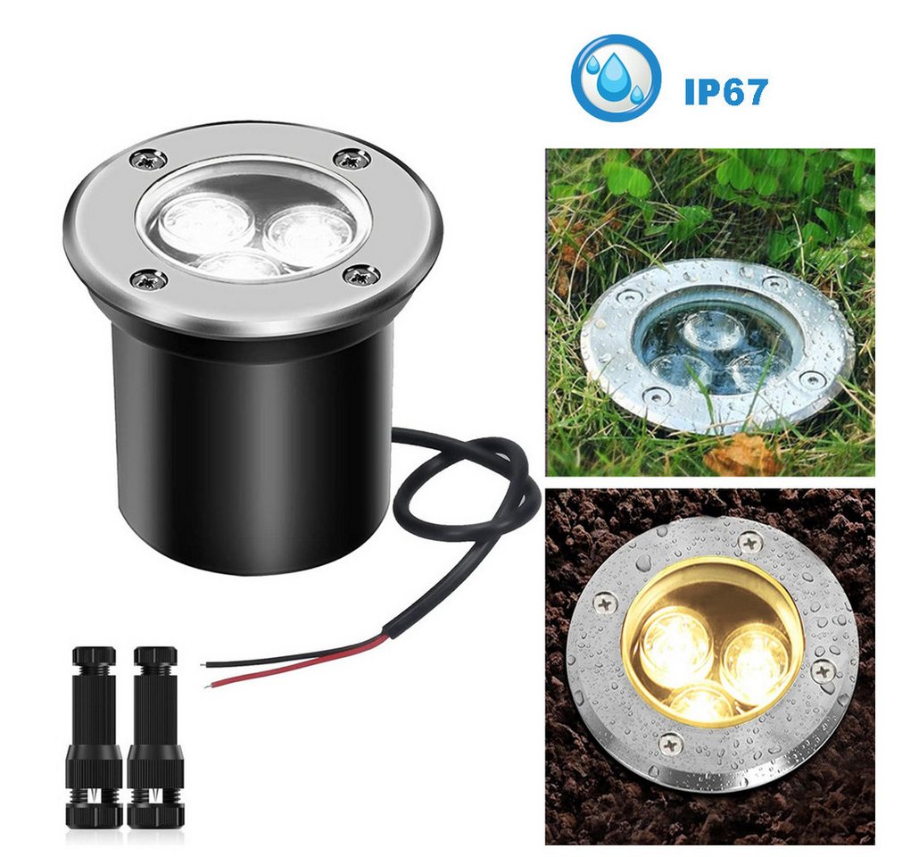 Jibenhome LED Gartenstrahler Bodenstrahler Außen Wasserdicht Bodenleuchte für Weg Garten Hof, LED fest integriert, IP67 3W Bodeneinbaustrahler Terassenbeleuchtung,Warmweiß Jibenhome LED Gartenstrahler Bodenstrahler Außen Wasserdicht Bodenleuchte für Weg Garten Hof, LED fest integriert, IP67 3W Bodeneinbaustrahler Terassenbeleuchtung,Warmweiß von Jibenhome