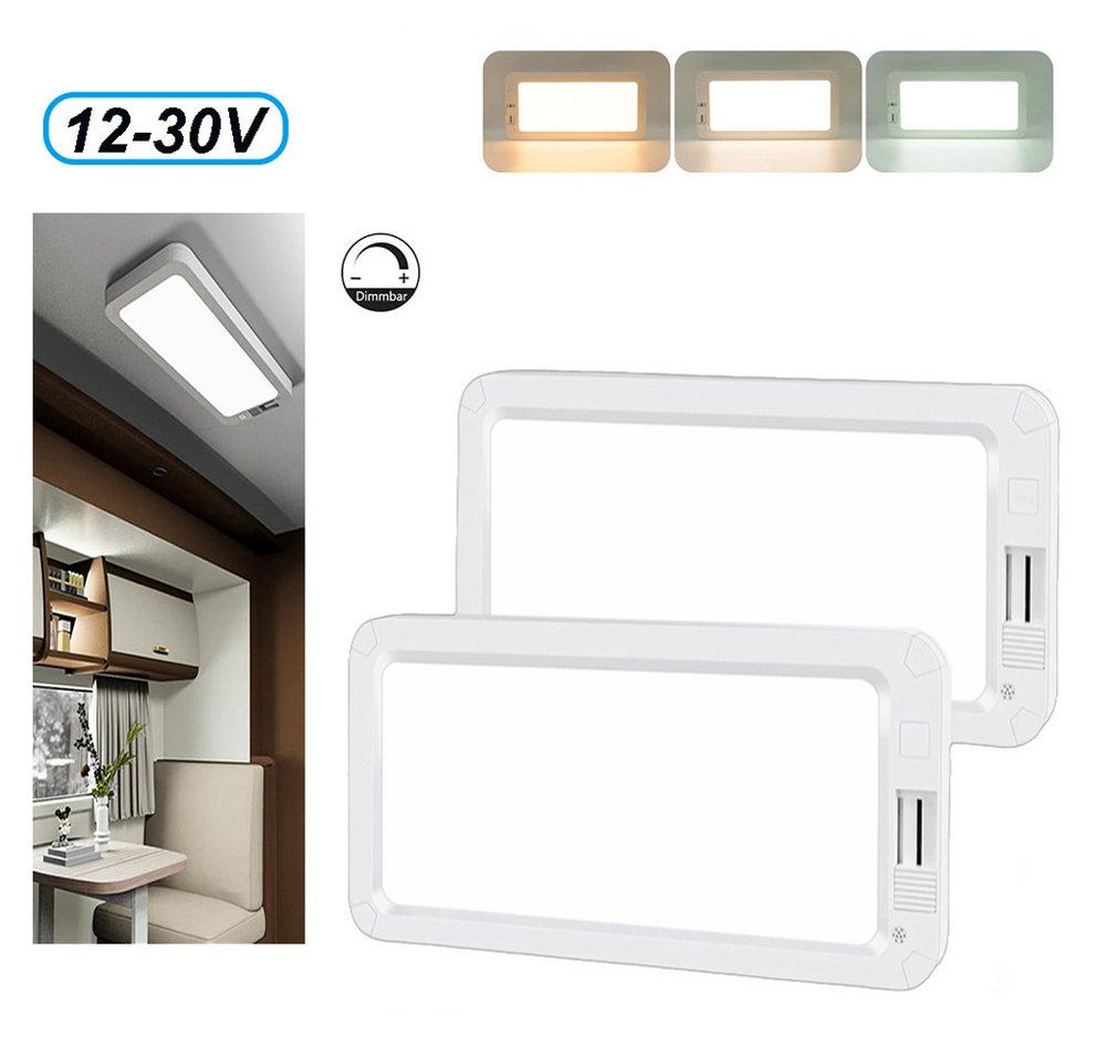 Jibenhome LED Leselampe Wohnmobil Lampe 12V-30V Dimmbar, Wohnwagen Lampe 3 Lichtfarben 96 LEDs, LED fest integriert, Kaltweiß, Neutralweiß, Warmweiß, 2 Stück Deckenlampe Innenbeleuchtung für Wohnmobil RV Schiff Yacht Jibenhome LED Leselampe Wohnmobil Lampe 12V-30V Dimmbar, Wohnwagen Lampe 3 Lichtfarben 96 LEDs, LED fest integriert, Kaltweiß, Neutralweiß, Warmweiß, 2 Stück Deckenlampe Innenbeleuchtung für Wohnmobil RV Schiff Yacht von Jibenhome