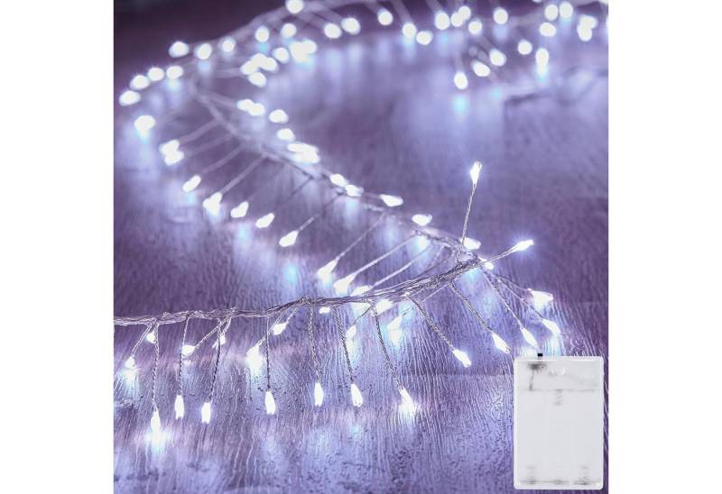 Jibenhome LED-Lichterkette Cluster Leuchtdraht Büschel Lichterbündel 300cm 120LEDs Lichtvorhang, DIY LED Kupferkabel Feuerwerkskörper Batterie Weihnachtsdekor von Jibenhome