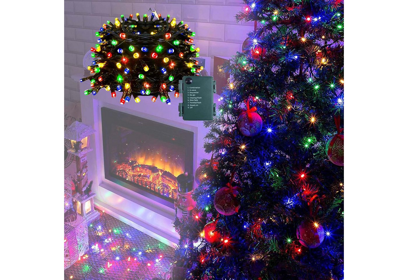 Jibenhome LED-Lichterkette Weihnachtsdeko Beleuchtung 50/100 LED, 8 Modi&Timer, Batteriebetrieben, für Weihnachten, Hochzeiten, Geburtstage oder Grillpartys Jibenhome LED-Lichterkette Weihnachtsdeko Beleuchtung 50/100 LED, 8 Modi&Timer, Batteriebetrieben, für Weihnachten, Hochzeiten, Geburtstage oder Grillpartys von Jibenhome