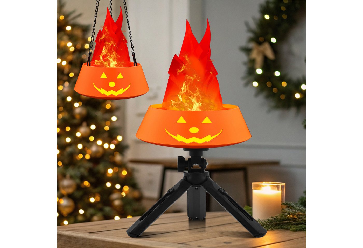 Jibenhome LED Nachtlicht 3D Flackernde Flammenlampe LED Realistisches Kaminfeuer mit USB-Akku, Orange, Halloween & Weihnachten Deko, Tisch-/Hängelampe Innen/Außen Jibenhome LED Nachtlicht 3D Flackernde Flammenlampe LED Realistisches Kaminfeuer mit USB-Akku, Orange, Halloween & Weihnachten Deko, Tisch-/Hängelampe Innen/Außen von Jibenhome
