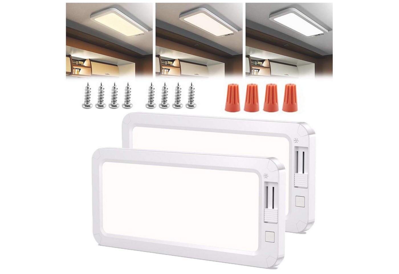 Jibenhome LED Nachtlicht LED Deckenleuchte 12V Wohnmobil LED Panel mit Schalter 96 LEDs Dimmbar, 2 St., LED fest integriert, Ultradünnes für RV Camping Auto LKW Wohnwagen Wohnmobil Jibenhome LED Nachtlicht LED Deckenleuchte 12V Wohnmobil LED Panel mit Schalter 96 LEDs Dimmbar, 2 St., LED fest integriert, Ultradünnes für RV Camping Auto LKW Wohnwagen Wohnmobil von Jibenhome