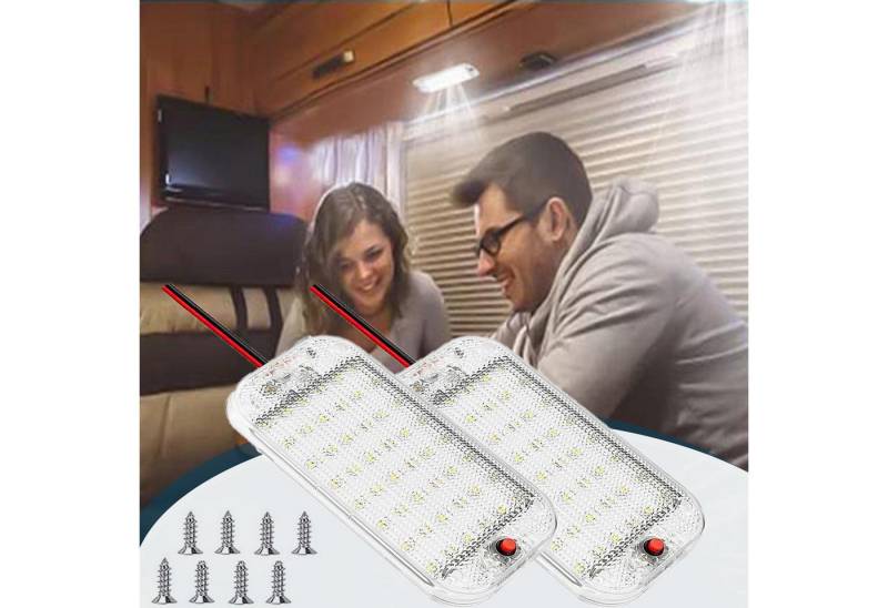 Jibenhome LED Nachtlicht LED Deckenleuchte 12V Wohnmobil LED Panel mit Schalter 96 LEDs Dimmbar, 2 St.-48 LEDs-Tageslicht 6500 K, LED fest integriert, Ultradünnes für RV Camping Auto LKW Wohnwagen Wohnmobil Jibenhome LED Nachtlicht LED Deckenleuchte 12V Wohnmobil LED Panel mit Schalter 96 LEDs Dimmbar, 2 St.-48 LEDs-Tageslicht 6500 K, LED fest integriert, Ultradünnes für RV Camping Auto LKW Wohnwagen Wohnmobil von Jibenhome