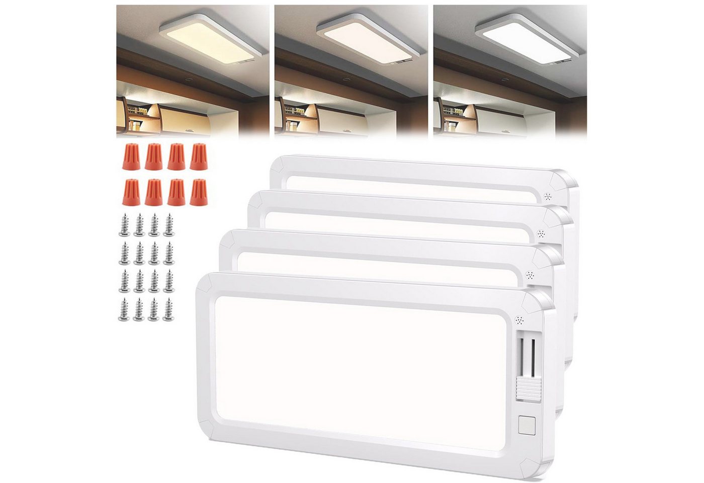 Jibenhome LED Nachtlicht LED Deckenleuchte 12V Wohnmobil LED Panel mit Schalter 96 LEDs Dimmbar, 4 St., LED fest integriert, Ultradünnes für RV Camping Auto LKW Wohnwagen Wohnmobil Jibenhome LED Nachtlicht LED Deckenleuchte 12V Wohnmobil LED Panel mit Schalter 96 LEDs Dimmbar, 4 St., LED fest integriert, Ultradünnes für RV Camping Auto LKW Wohnwagen Wohnmobil von Jibenhome