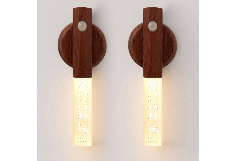 Jibenhome LED Nachtlicht LED Wandleuchten Bewegungssensor Innen,Blasensäulen Nachtlichte, LED fest integriert, Wiederaufladbar/Batteriebetrieben,Magentisches, für Flur von Jibenhome