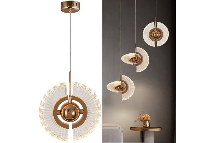 Jibenhome LED Pendelleuchte Kristall Pendelleuchte Hängeleuchte Pendellampe Höhenverstellbar, Moderne Stabpendelleuchte,für Wohnzimmer Esszimmer Büro Decken von Jibenhome