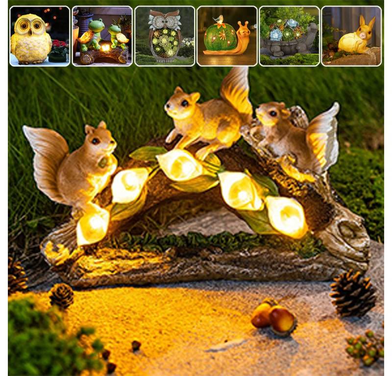 Jibenhome LED Solarleuchte Solar Gartenfiguren Schildkröte Solarlampen Tierfigur Gartenleuchte, Gartenfigur Solar Rasen Lampe für Außen Garten Dekoration Wasserfest von Jibenhome