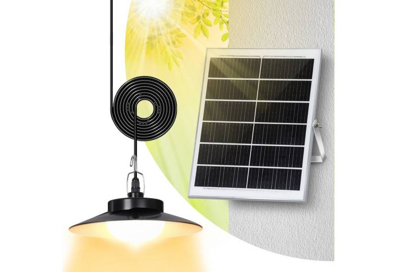Jibenhome LED Solarleuchte Solar Pendelleuchten Außen 1/2/3/4 Kopf,mit Extra Großes Solarpanel, 5 Beleuchtungsmodi & Fernbedienung, mit 5m Kabel,für Garage, Patio von Jibenhome