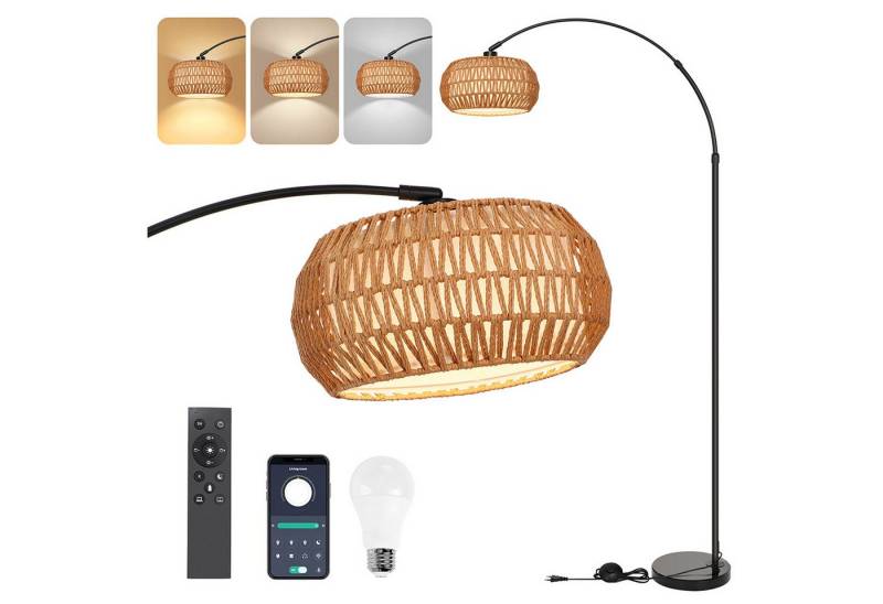Jibenhome LED Stehlampe Dimmbare Rattan Stehlampe, Fernbedienung, App-Steuerung, Fußschalter, mit Fernbedienung und LED-Glühbirne, App-Steuerung für Schlafzimmer Jibenhome LED Stehlampe Dimmbare Rattan Stehlampe, Fernbedienung, App-Steuerung, Fußschalter, mit Fernbedienung und LED-Glühbirne, App-Steuerung für Schlafzimmer von Jibenhome