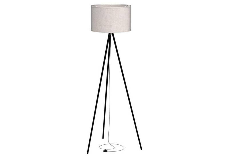 Jibenhome LED Stehlampe LED Stehlampe Stehleuchte Dimmbar Dreibein Holz, mit 3 Farbtemperatur Glühbirne,mit Flachsfarbener Lampenschirm von Jibenhome