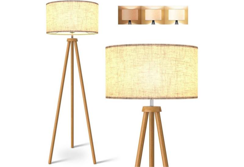 Jibenhome LED Stehlampe LED Stehlampe mi Leinenschirm, 3 Farbtemperaturen, Holz Dreibein, Skandinavisches Standleuchte für Wohnzimmer, Schlafzimmer und Büro Jibenhome LED Stehlampe LED Stehlampe mi Leinenschirm, 3 Farbtemperaturen, Holz Dreibein, Skandinavisches Standleuchte für Wohnzimmer, Schlafzimmer und Büro von Jibenhome