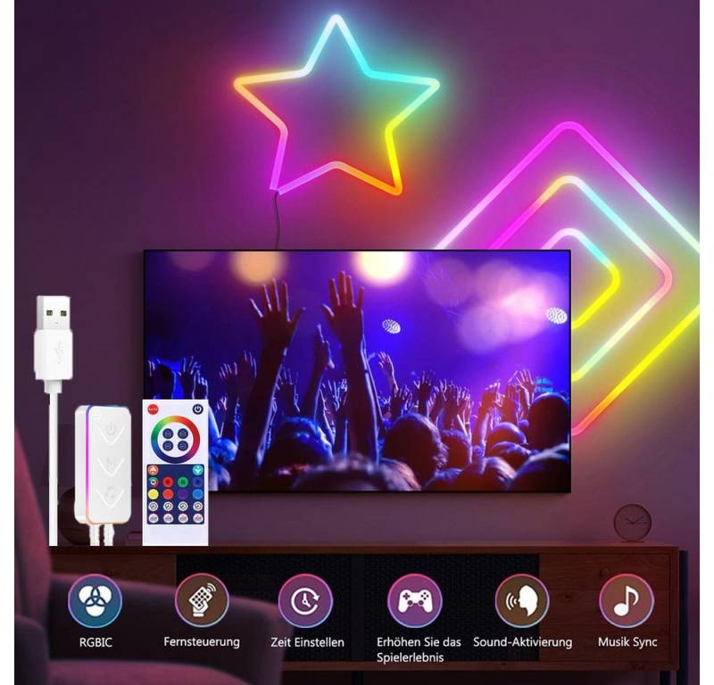 Jibenhome LED Stripe Neon LED Streifen mit Alexa Google Assistant-Steuerung, Wasserdicht, DIY Jibenhome LED Stripe Neon LED Streifen mit Alexa Google Assistant-Steuerung, Wasserdicht, DIY von Jibenhome