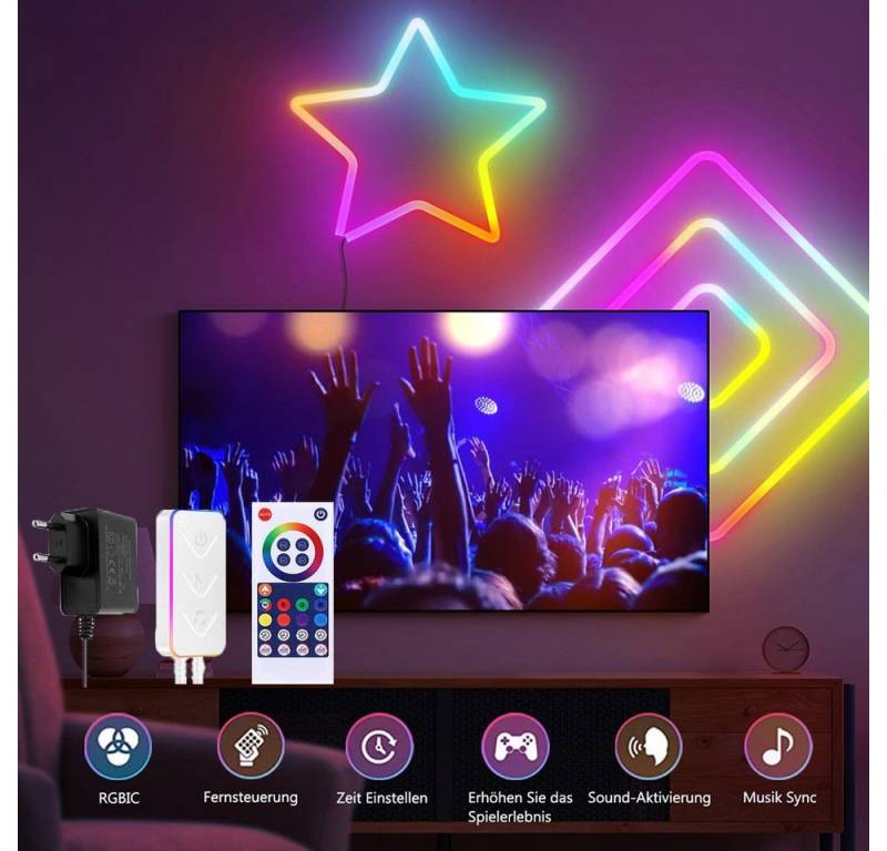 Jibenhome LED Stripe Neon LED Streifen mit Alexa Google Assistant-Steuerung, Wasserdicht, DIY Jibenhome LED Stripe Neon LED Streifen mit Alexa Google Assistant-Steuerung, Wasserdicht, DIY von Jibenhome