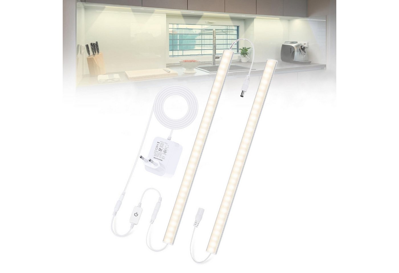 Jibenhome LED Unterbauleuchte LED Dimmbar Lichtleiste Schranklicht Küchenlicht Unterbau Beleuchtung, Schrankbeleuchtung 2/3/4 Stück Schrankleucht Nachtlicht Schlafzimmer Jibenhome LED Unterbauleuchte LED Dimmbar Lichtleiste Schranklicht Küchenlicht Unterbau Beleuchtung, Schrankbeleuchtung 2/3/4 Stück Schrankleucht Nachtlicht Schlafzimmer von Jibenhome