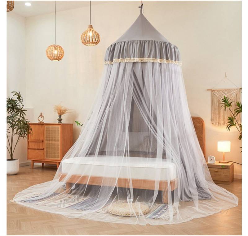Jibenhome Moskitonetz Doppelschicht Moskitonetz, Bett Baldachin, Lichtblockierung Kuppel, Faltbares Moskitonetz Bett für Kinderzimmer, Waschbar von Jibenhome