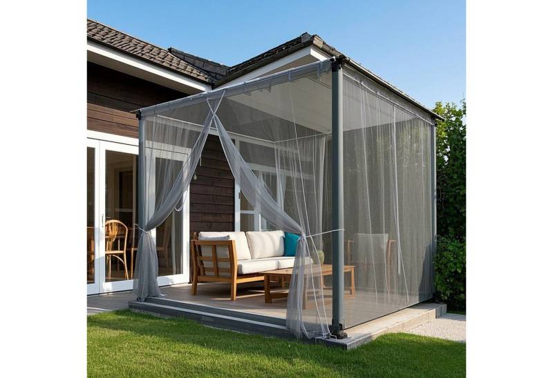 Jibenhome Moskitonetz Outdoor Gardine DIY Verstellbare Stangendurchzug Outdoorvorhänge (1 St), Terrasse von Jibenhome