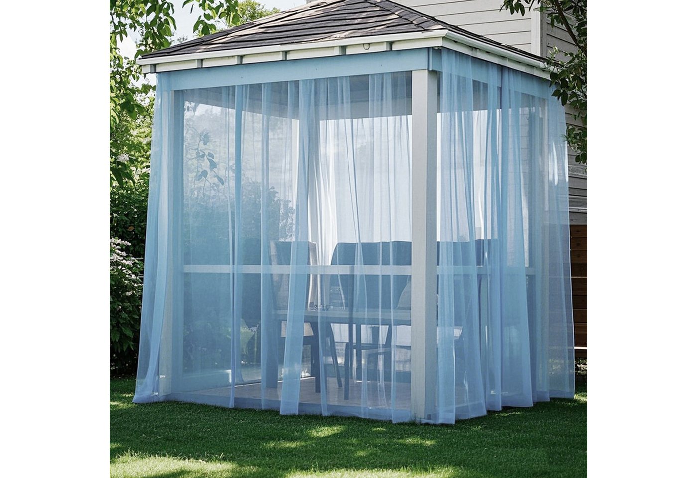 Jibenhome Moskitonetz Outdoor Gardine DIY Verstellbare Stangendurchzug Outdoorvorhänge (2 St), Terrasse von Jibenhome