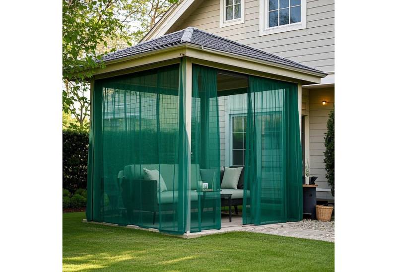 Jibenhome Moskitonetz Outdoor Gardine DIY Verstellbare Stangendurchzug Outdoorvorhänge (2 St), Terrasse von Jibenhome