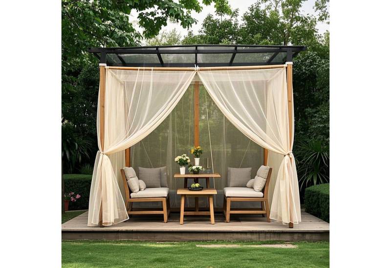 Jibenhome Moskitonetz Outdoor Gardine DIY Verstellbare Stangendurchzug Outdoorvorhänge (2 St), Terrasse von Jibenhome