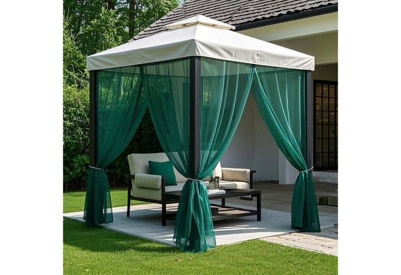Jibenhome Moskitonetz Outdoor Vorhang,Moskitonetz für Innen und Außen,DIY (2 St), für Garten Balkon Schwarz Patio Porch Garten Pool Wohnzimme von Jibenhome
