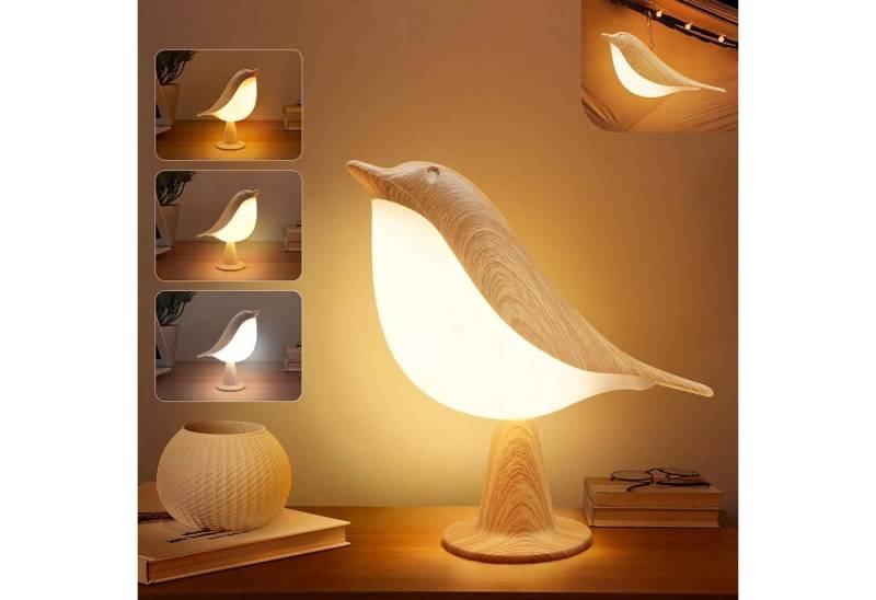 Jibenhome Nachttischlampe LED Nachtlicht Dimmbare,Tischlampe Kabellos Touch für Kinder, 3 Farben/Typ-C/mit Touch-Steuerung von Jibenhome