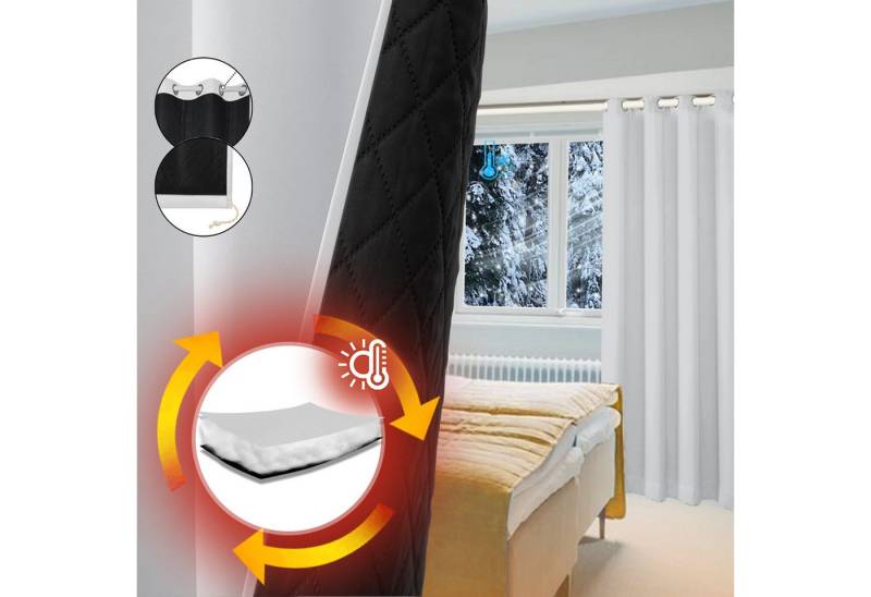 Jibenhome Outdoorvorhang Terrassevorhang Gestepptgardine 1 Paneele Verdunkelungsvorhänge, Ösen (1 St), Ösen oben und Stangentasche unten, Wasser-und Winddicht von Jibenhome