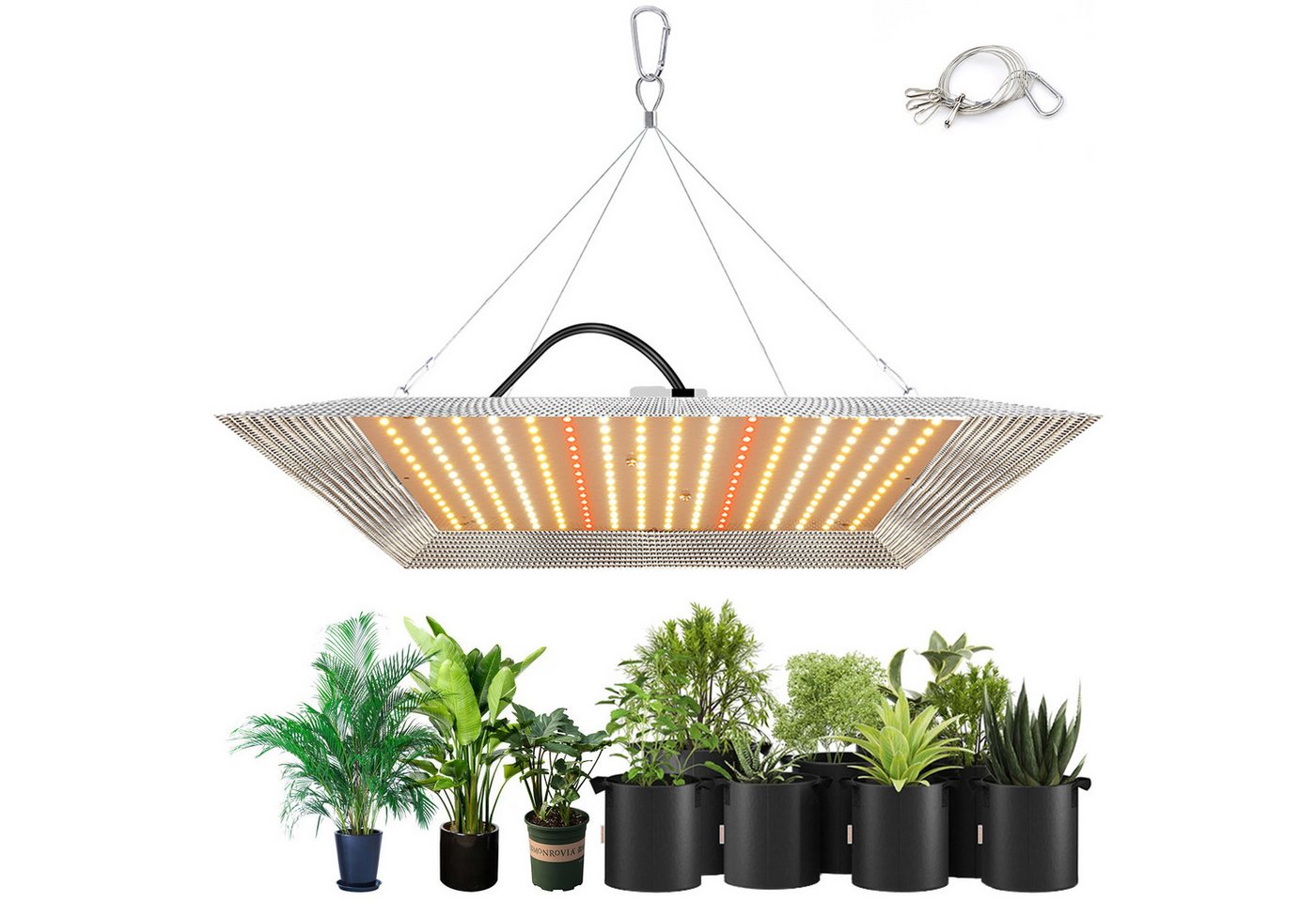 Jibenhome Pflanzenlampe 256LED Grow Lampe Vollspektrum/Sonnenlicht 28W, Abnehmbare Reflektor, Sonnenlicht, LED fest integriert, für Zimmerpflanzen,Gemüse- und Blumen, GrowBox Jibenhome Pflanzenlampe 256LED Grow Lampe Vollspektrum/Sonnenlicht 28W, Abnehmbare Reflektor, Sonnenlicht, LED fest integriert, für Zimmerpflanzen,Gemüse- und Blumen, GrowBox von Jibenhome