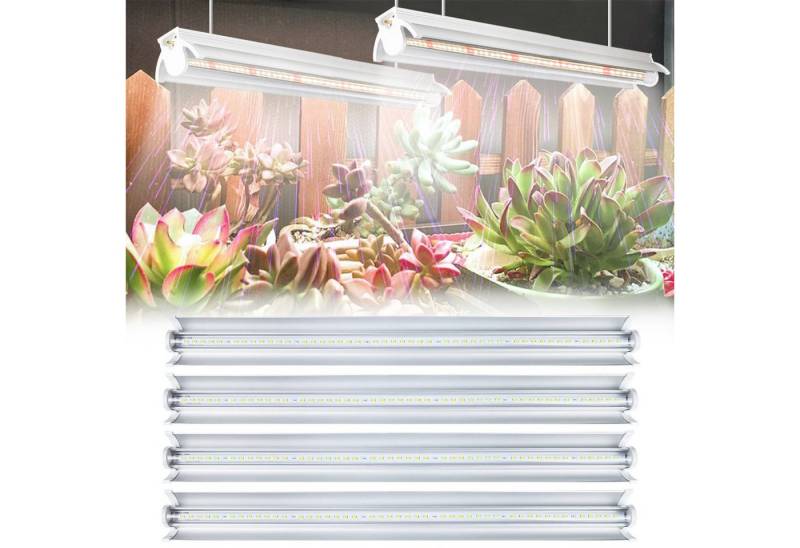 Jibenhome Pflanzenlampe T5 LED Grow Lampe 42cm Vollspektrum Wachstumslampe Pflanzenlicht Innen, Anschließbar 2/4stk Wachsen Licht Pflanzenleuchte, 1000Lm Gewächshaus von Jibenhome